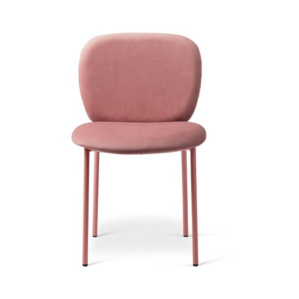 Růžová čalouněná stohovatelná jídelní židle Lea – Micadoni -image-1