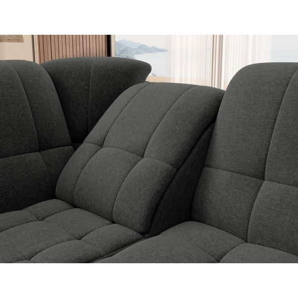 Tmavě šedá rozkládací/s úložným prostorem rohová pohovka (levý roh/do L) Sado – ELTAP-image-1