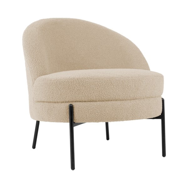 Béžové křeslo z textilie bouclé Noble – Leitmotiv
