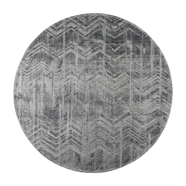 Šedý pratelný kulatý koberec ø 100 cm – Vitaus
