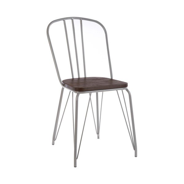 Šedá/v tmavě přírodní barvě jídelní židle z jilmového dřeva District – Premier Housewares