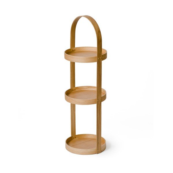 Stojan do koupelny z dubového dřeva Wireworks Round Caddy Mezza, 3 police-image-2
