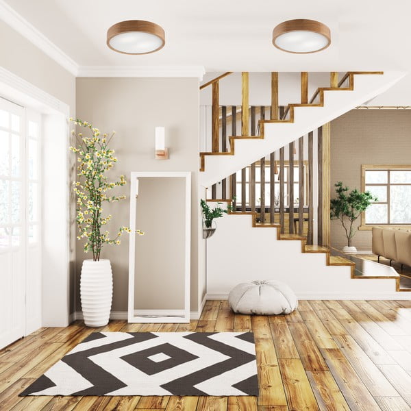 Hnědé stropní svítidlo se skleněným stínidlem ø 37 cm Eveline – LAMKUR-image-2