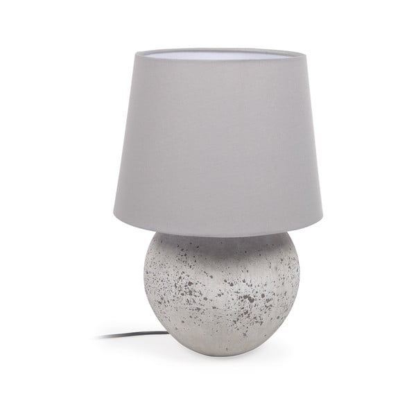 Šedá stolní lampa s textilním stínidlem (výška 43 cm) Marcela – Kave Home