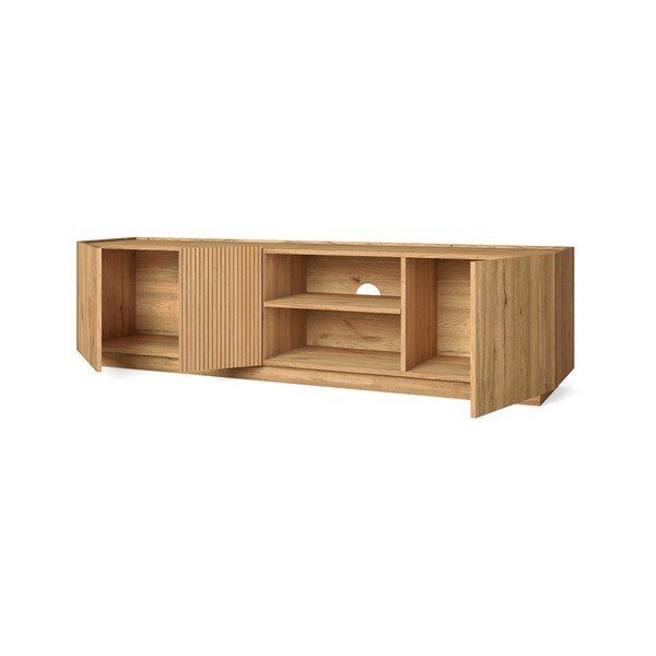 TV stolek v dekoru dubu v přírodní barvě 180x48 cm Rayana – Marckeric-image-3