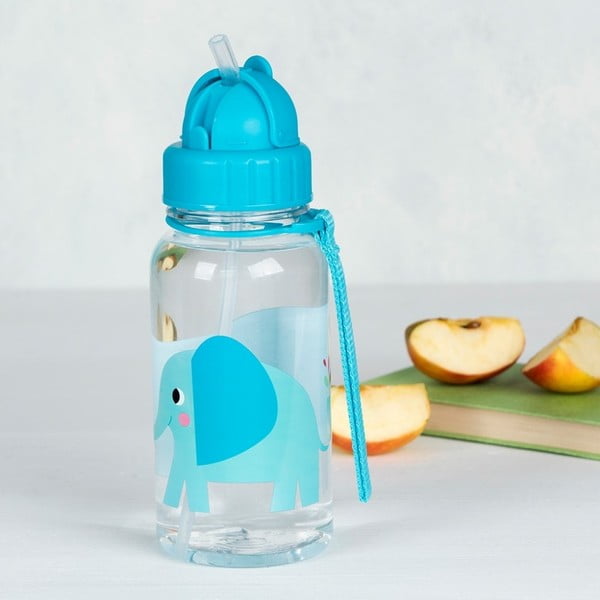 Modrá/tyrkysová tritanová dětská lahev 500 ml Elvis the Elephant – Rex London-image-1