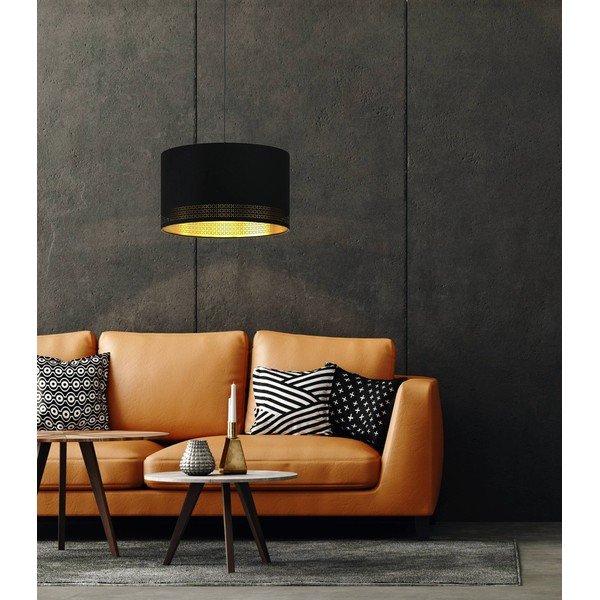 Černé závěsné svítidlo s textilním stínidlem ø 38 cm ESTEPERRA – EGLO-image-1