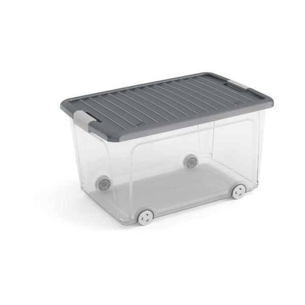 Plastový úložný box s víkem 56,5x39x31,5 cm W box L – KIS