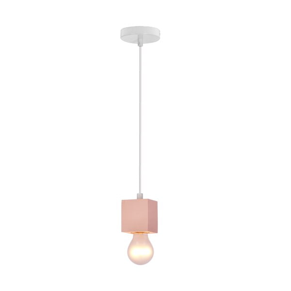 Bílo-světle růžové závěsné svítidlo Cubick – Candellux Lighting