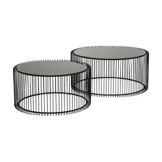 Sada 2 černých odkládacích stolků Kare Design Wire Big