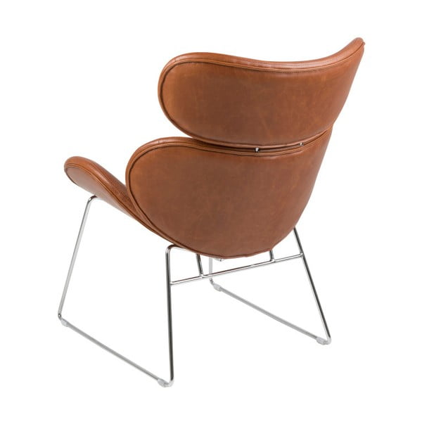 Hnědé křeslo z imitace kůže Actona Cazar-image-1