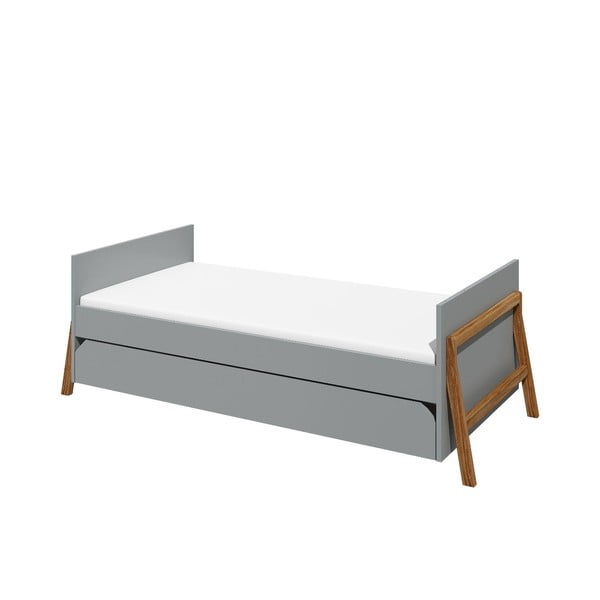 Šedá dětská postel se zásuvkou BELLAMY Lotta, 80 x 160 cm