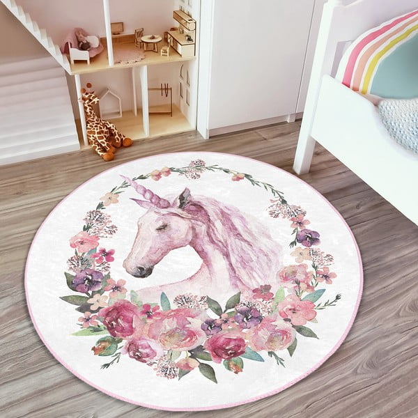 Růžový dětský koberec ø 80 cm Comfort – Mila Home-image-4