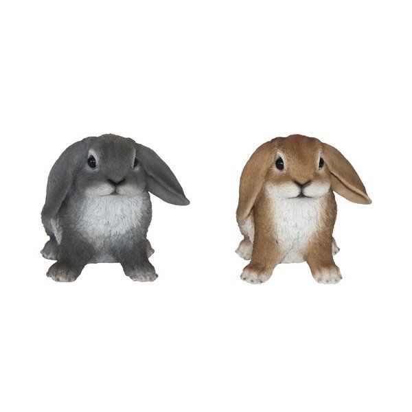 Sada 2 dekorativních sošek Esschert Design Králík Ušatý, výška 14,6 cm
