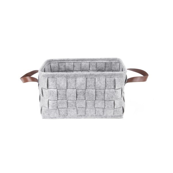 Světle šedý úložný košík s koženými úchyty PT LIVING Storage, délka 38 cm-image-2