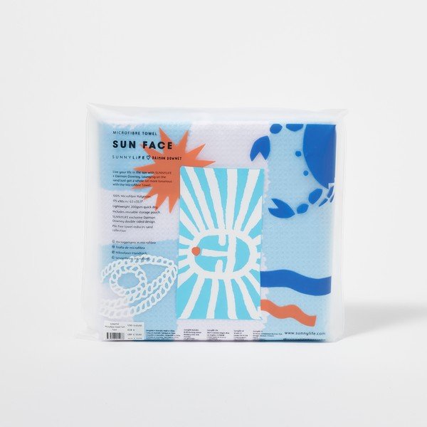 Modrá plážová osuška Sunnylife Sun Face, 175 x 90 cm-image-4