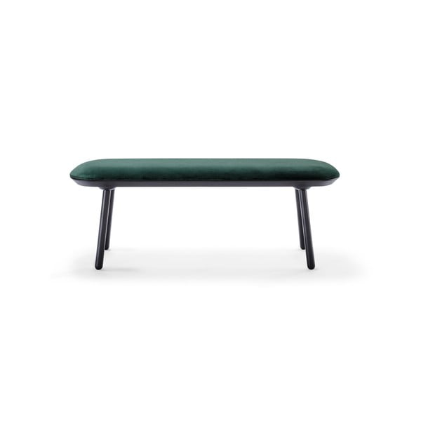 Zeleno-černá sametová lavice EMKO Naïve, 140 cm