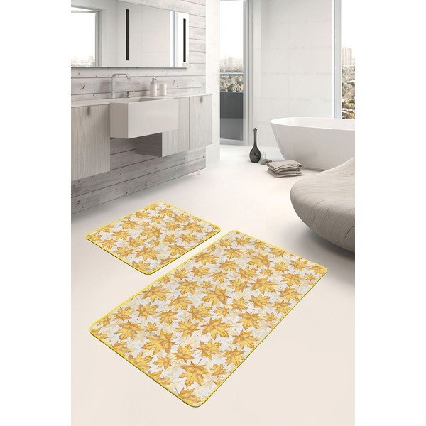 Žluté koupelnové předložky v sadě 2 ks 60x100 cm – Mila Home-image-1