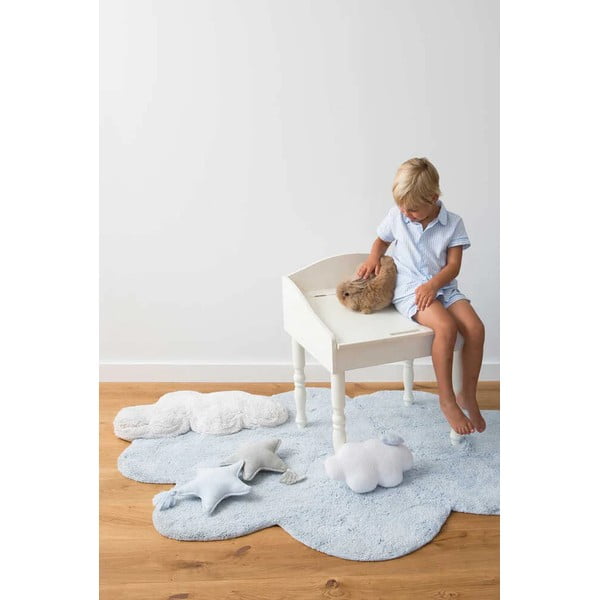 Světle modrý pratelný ručně tkaný bavlněný dětský koberec 70x100 cm Mini Dream – Lorena Canals-image-4