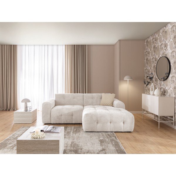 Krémová rohová pohovka (pravý roh/s lenoškou) Melva – Ropez-image-3