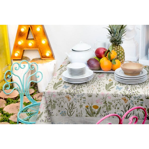 Ubrus s příměsí lnu Surdic Botanic Herbs, 140 x 140 cm-image-2