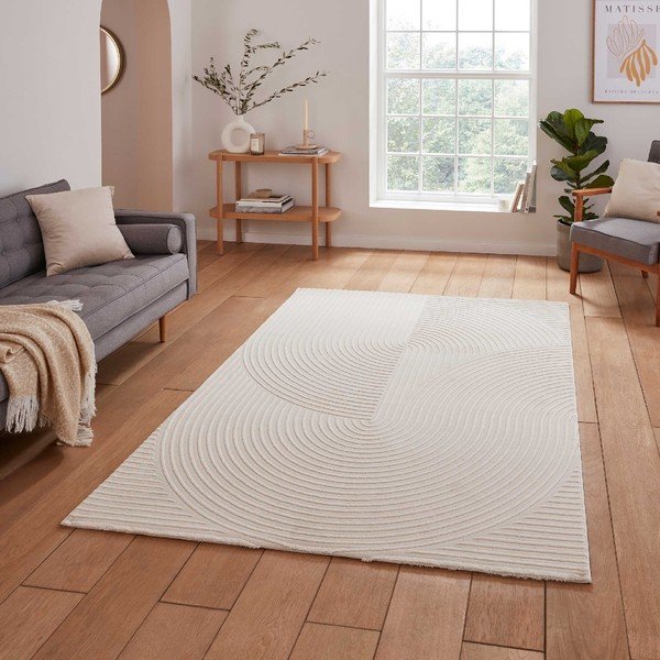 Krémový pratelný koberec z recyklovaných vláken 160x230 cm Flores – Think Rugs-image-1