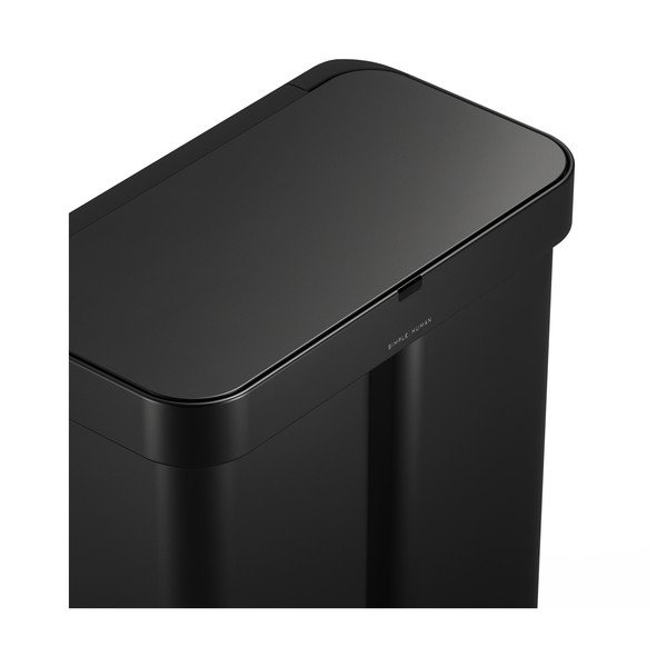 Černý ocelový odpadkový koš 34+24 l na tříděný odpad/bezdotykový Dual Sensor – simplehuman-image-1