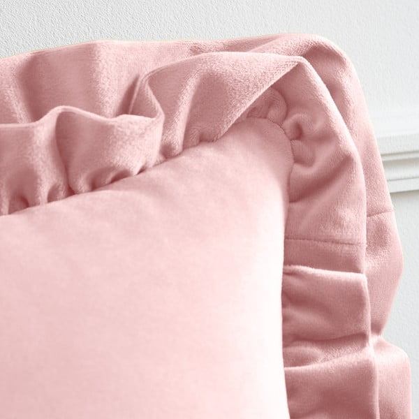 Sametový dekorační polštář 43x43 cm Velvet Double Frill – Catherine Lansfield-image-2