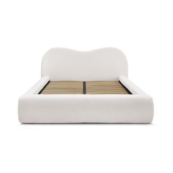 Bílá čalouněná dvoulůžková postel s úložným prostorem a roštem 160x200 cm Orlane – Bobochic Paris-image-4