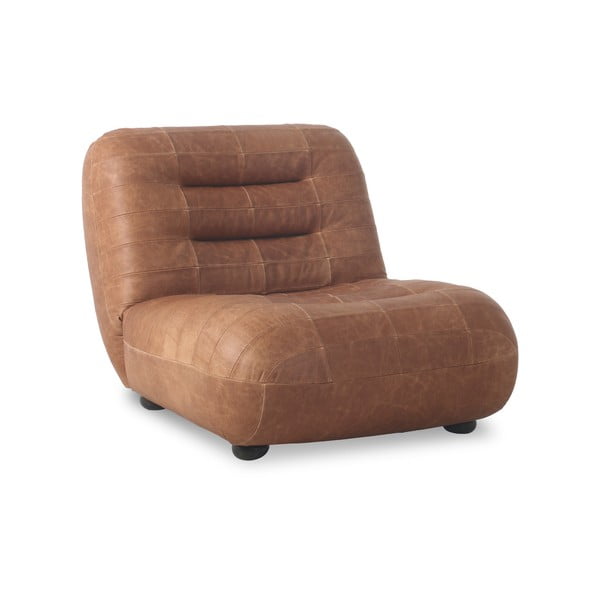 Koňakově hnědé kožené křeslo Wyatt – Dutchbone