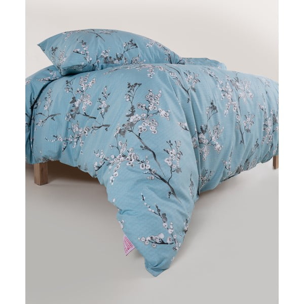 Modré povlečení na dvoulůžko/prodloužené z bavlny Renforcé 240x220 cm Blue Floral – Mila Home Luxury-image-3