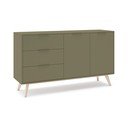Zelená matná komoda 140x81x40 cm Campus – Marckeric