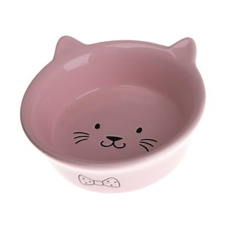 Růžová keramická miska pro kočky Dakls, ø 14 cm