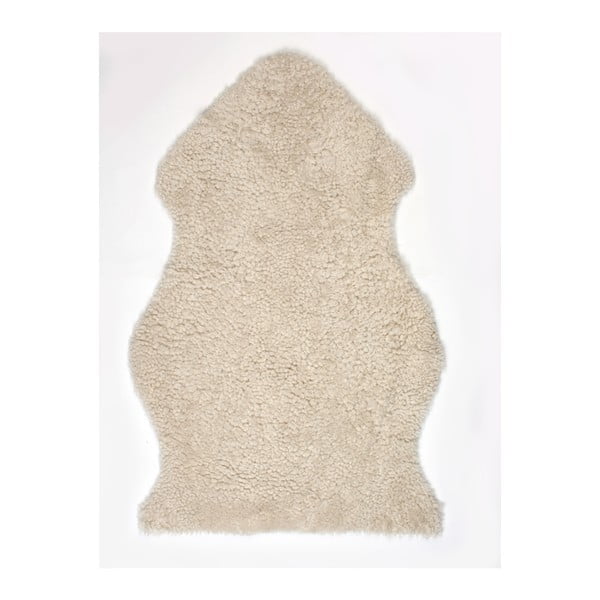 Krémově bílý vlněný koberec z ovčí kožešiny Auskin Lesli, 90 x 60 cm
