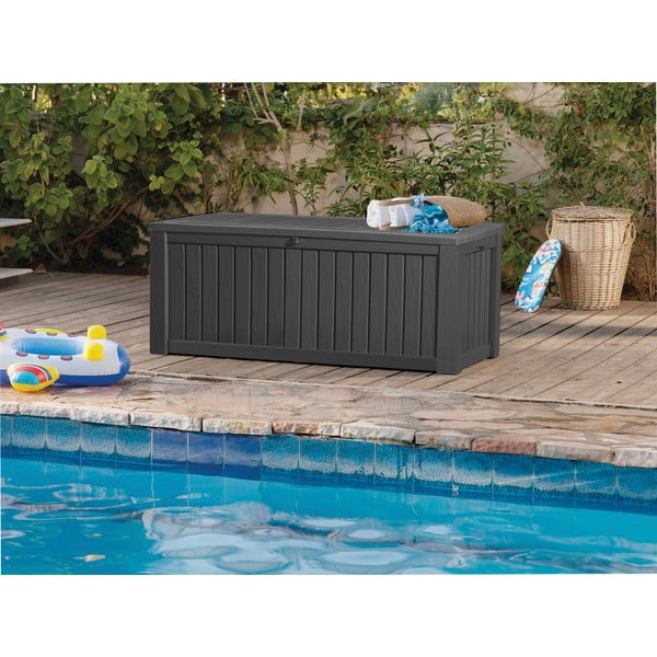 Antracitový plastový zahradní úložný box Rockwood – Keter-image-3