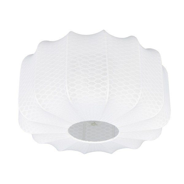 Bílé kovové stropní svítidlo s textilním stínidlem ø 40 cm Madleine – Reality