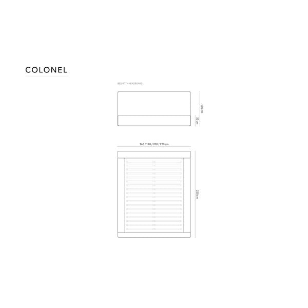 Světle šedá čalouněná dvoulůžková postel s úložným prostorem s roštem 140x200 cm Colonel – Cosmopolitan Design-image-4