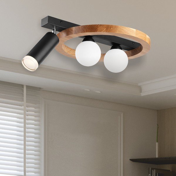 Stropní svítidlo v černo-přírodní barvě 40x50 cm Otis – LAMKUR-image-1