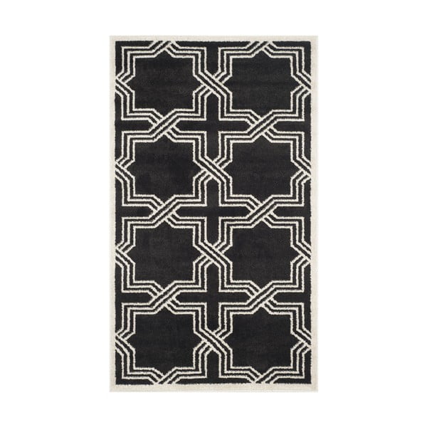Černý koberec vhodný i do exteriéru Safavieh Barcares, 243 x 152 cm