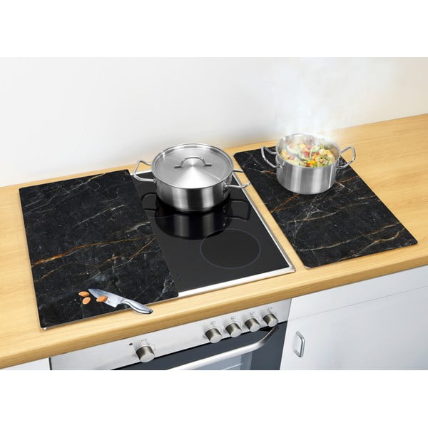 Kryty na sporák z tvrzeného skla v sadě 2 ks 52x30 cm Marble – Allstar-image-1