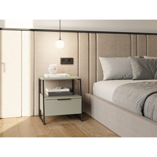 Zelenošedý noční stolek Velia – Marckeric-image-1