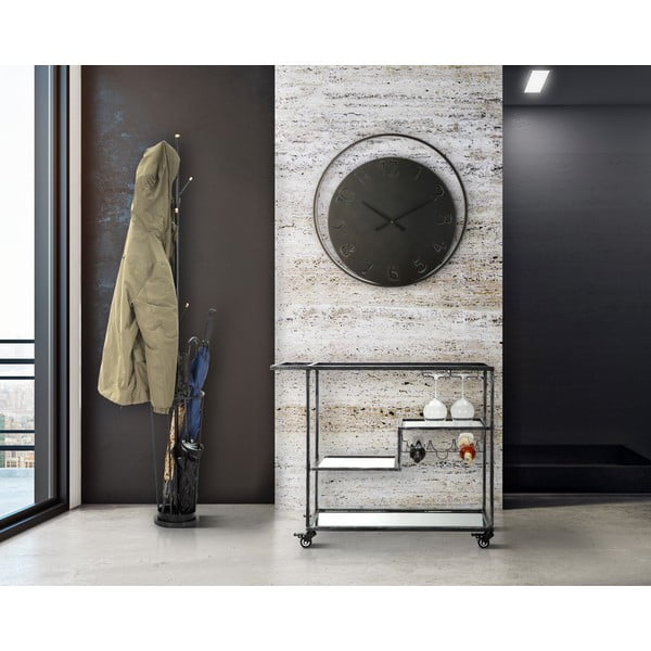 Černé nástěnné hodiny Mauro Ferretti Circle, ⌀ 60 cm-image-1