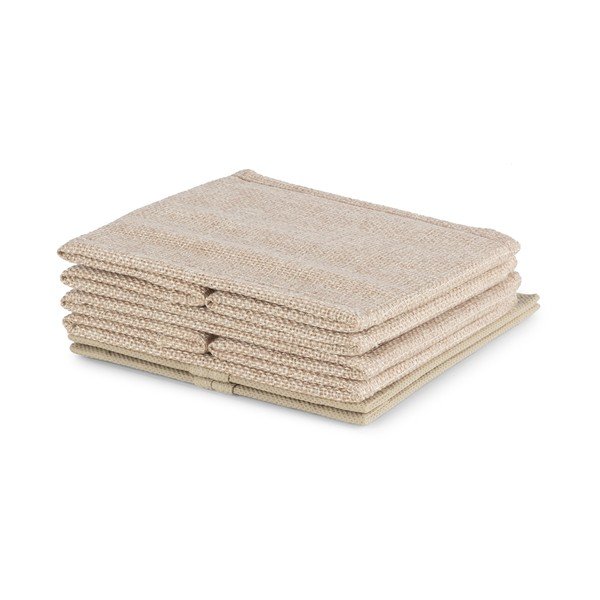 Béžové látkové úložné boxy v sadě 2 ks 14x12x12 cm Sandy – Compactor-image-4