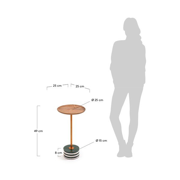 Kulatý odkládací stolek z mangového dřeva La Forma Lleyton, výška 25 cm-image-4