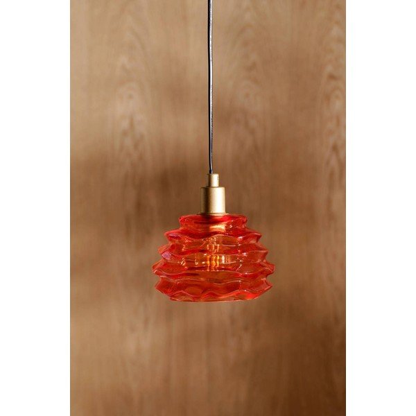 Oranžové skleněné závěsné svítidlo ø 15 cm Fall – Jotex-image-2