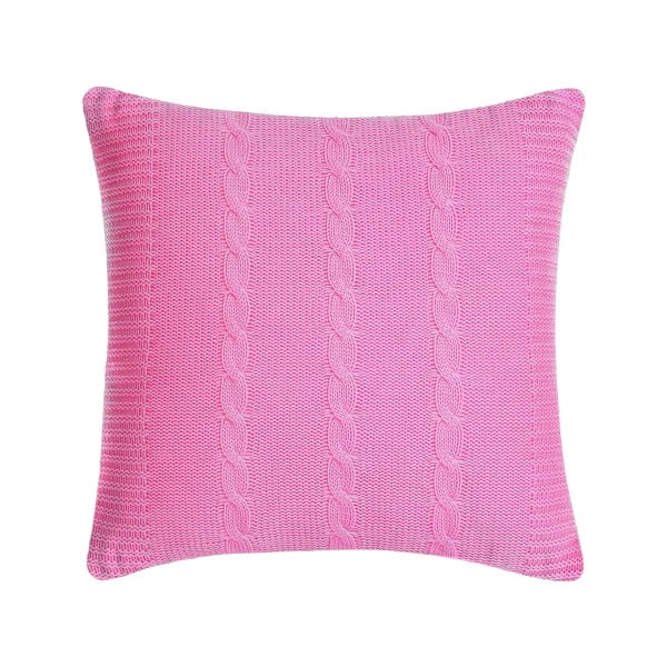 Pletený polštář Kosem 43x43 cm, sytě růžový