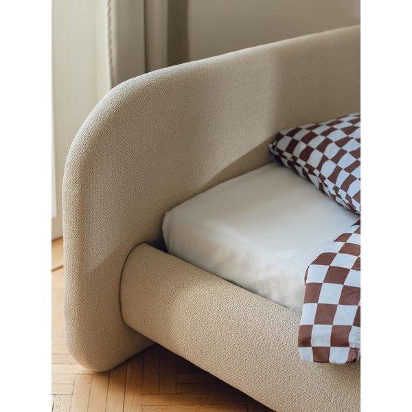 Světle modré napínací bavlněné prostěradlo 180x200 cm Oba – noo.ma-image-2