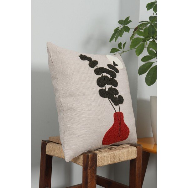 Lněný dekorační polštář 43x43 cm Vazo – Mioli Decor-image-2