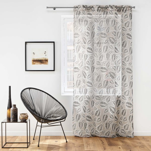 Černo-béžová voálová záclona 140x280 cm Alma – douceur d'intérieur-image-2