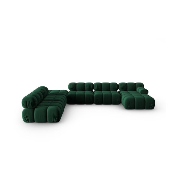 Zelená sametová pohovka 379 cm Bellis – Micadoni Home
